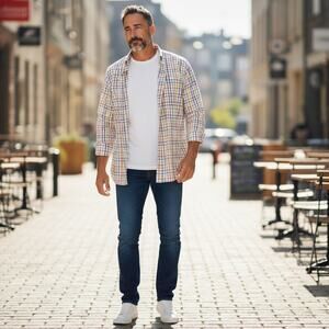 Paul & Shark Yachting Plaid Button Down Shirt Mens L Multicolor